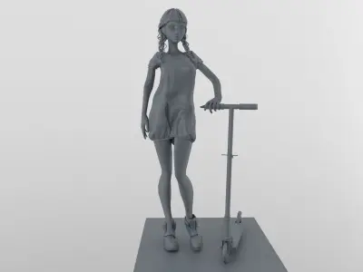 Scooter girl 3D model