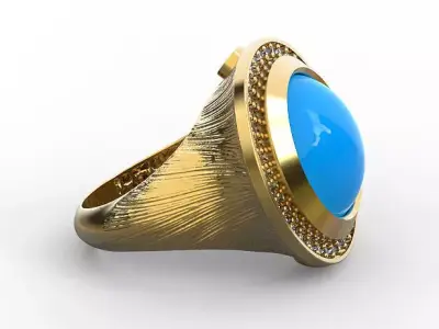 oval tasli modern nailling ring 3D print model