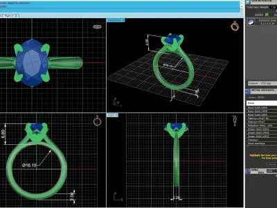 Solitaire Diamond Wedding Ring R2 3D print model
