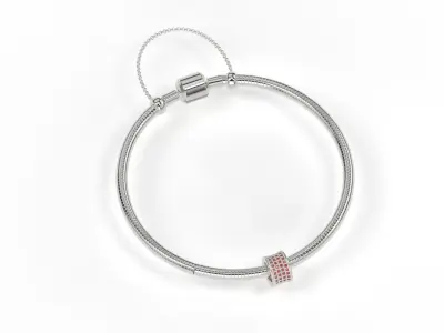 Charm Rounded with Gems 3D print model