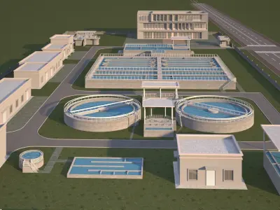 Small sewage treatment plant 3D model