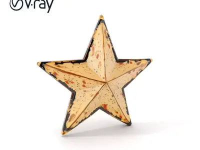 Rustic Metal Star and Twig Model Pack Low-poly 3D model