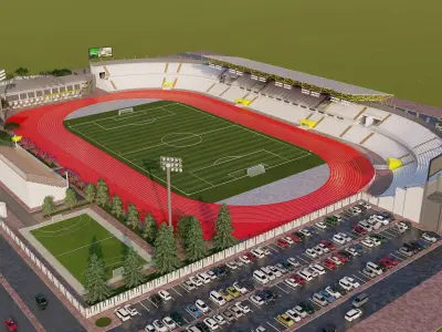 Football Stadium with 10000 seates  3D model
