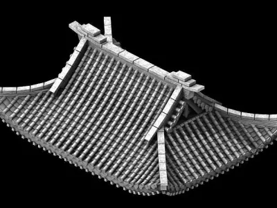 Game Building - Decoration - Roof 02 3D model