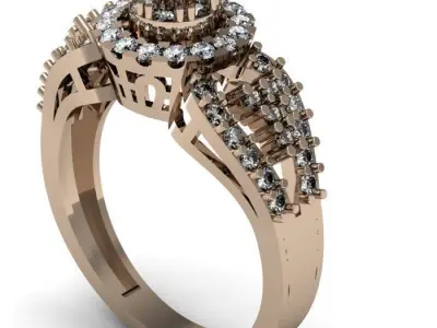 daimond ring 3D print model 16