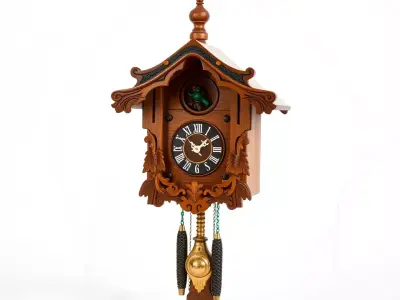 Classic Wooden Cuckoo Clock model pack Low-poly 3D model