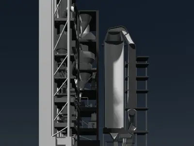 Machine building in cutaway section 25i21 3D model