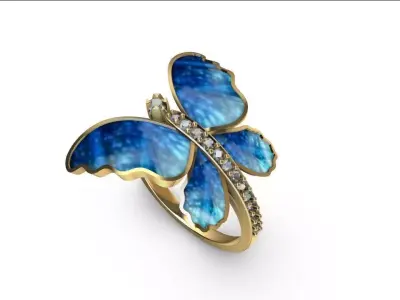 041 - Butterfly Ring for Girls 3D print model