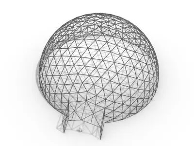 Geodesic Dome with Door Opening V4 3D model