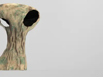 Tree Side Table Low-poly 3D model