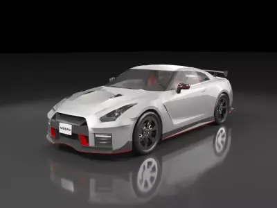 Low poly Nissan GT-R Nismo 2018 Low-poly 3D model