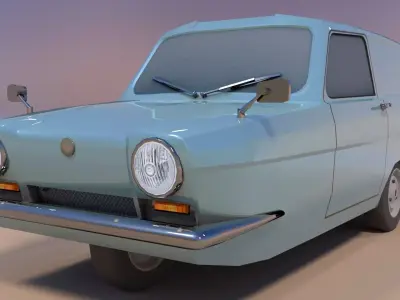 3 Wheel Supervan Classic Car Low-poly 3D model