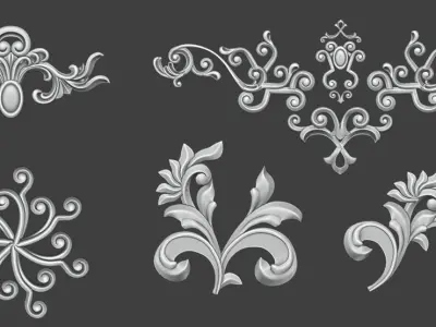 Floral Design Collection1 Low-poly 3D model