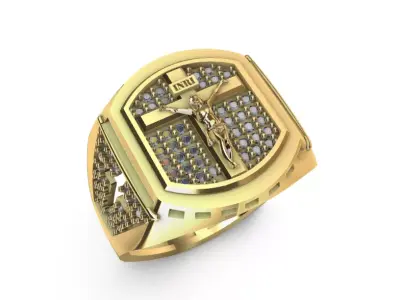 Anillo para caballero-hombre -de cristo v-  3D print model