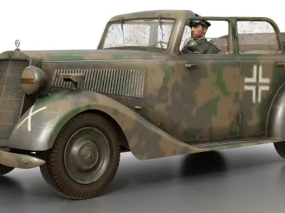 Mercedes-Benz 170V  Cabrio Saloon Wermacht 3D model