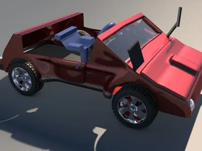 Car 3d model Game Style Two Low-poly 3D model