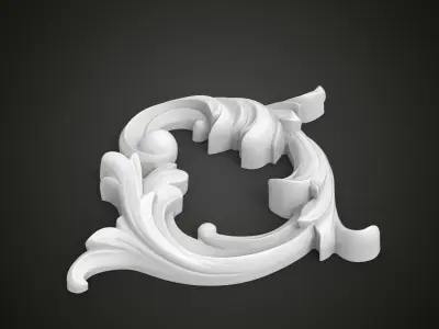 Decorative Scroll 3D print model 3D print model