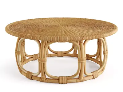 Anguilla Rattan Coffee Table Serena and Lily 3D model