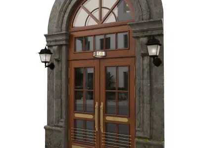  Entrance classic door 08 3D model