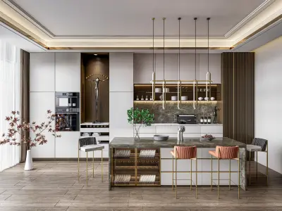 Kitchen Modern interior  0010 3D model