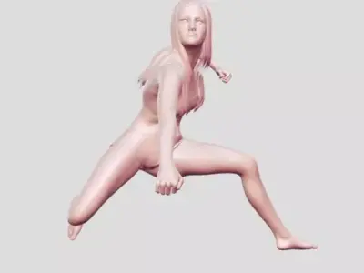 Woman fighter statue 3D print model