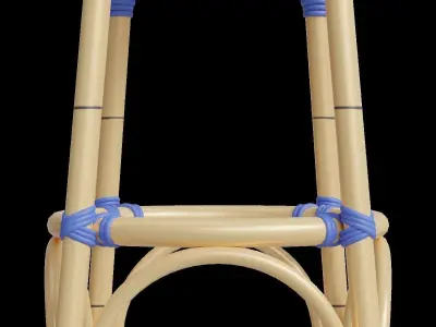 Blue And White Outdoor Stool 3D model