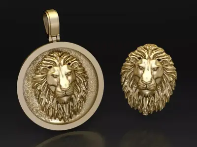 Lion Face Pendant 3D print model
