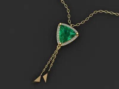 triangle emerald pendant 3D print model