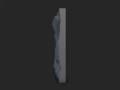 Cracked Cement Stone Wall 3D model