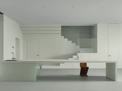 white interior 3D model
