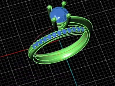bypass engagement jewelry ring 3D print model