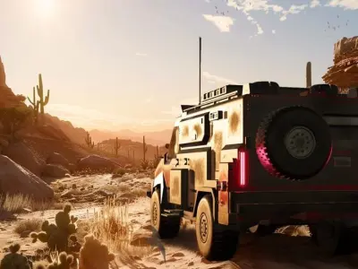 scifi cyberpunk 4x4 Truck 3D textured model Low-poly 3D model