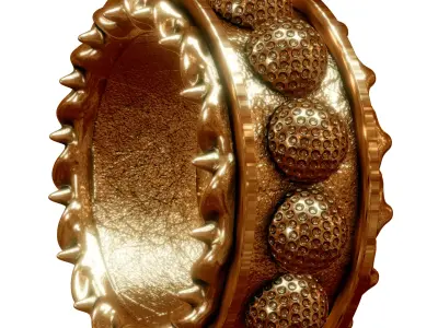 Revolutionary Gold Golf Sport Gymnastic Ring Silver Stl Model 3D model