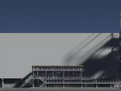 Industrial factory building 25i28 3D model