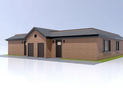 Duplex Residential Architecture and Development with CAD  Plan 3D model