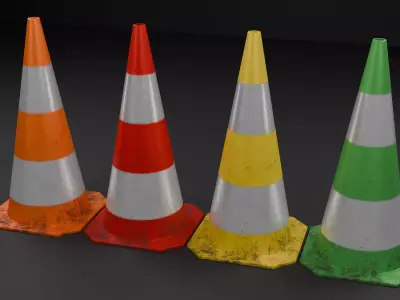 Road Cone Free low-poly 3D model