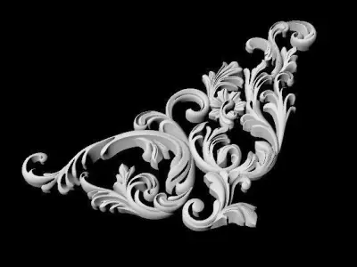 Central decor ornament for furniture 3D model 1017
