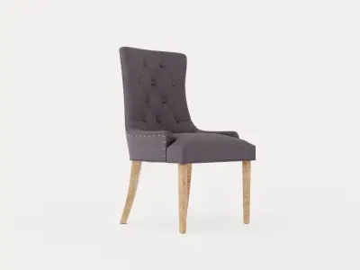 Victoria Armchair Gray Vintage Low-poly 3D model