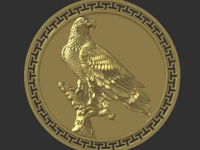 eagle greek coin 3D print model