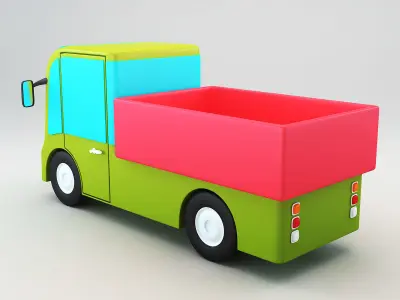 Truck v 1 colorful toy 3D model