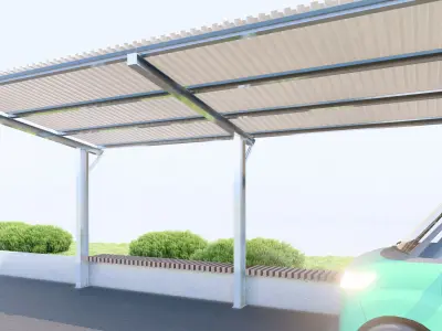 Bus Pergola Low-poly 3D model