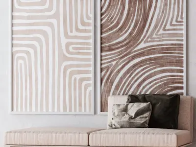 Set of large wall paintings 510 3D model