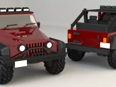 Low Poly Jeep wrangler - wrangler Low-poly 3D model