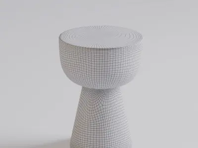 Satin gold metal side table 3D model