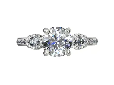 JEWELRY ENGAGEMENT RING STL FILE FOR DOWNLOAD AND PRINT- CC46 3D print model