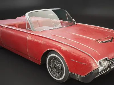 Thunderbird 1961 Convertible Used Low-poly 3D model