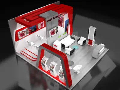 Booth Exhibition Stand a177 3D model