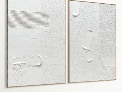 Plaster Two Photo Frame 482 Low-poly 3D model