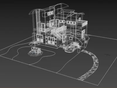 Architectural 3-Storey Modern House 3D model