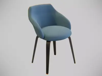 Chair modern blue Low-poly 3D model